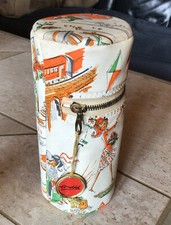 Tauchsieder Set  Reise  Camping  klein  mit Tasche + Becher  1950er Jahre Dekor 