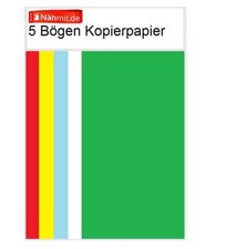 Kopierpapier Schnittmusterpapier 5 Farbig - Nähen Quilten Patchwork