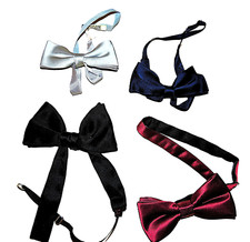 4 Herren Fliegen, Smoking, klassisch, schwarz,weinrot,dunkelblau,silbergrau