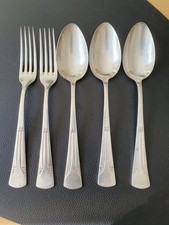 WMF 34 Jugendstil Albert Mayer Gabeln Löffel Besteck Würfeldekor Vorspeise Salat