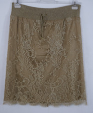 VALENTINO Luxus Rock Gold Spitze Glitzer Rundrum Gummizug Edel Größe 38/40  TOP!