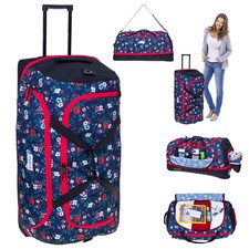 Reisetasche Trolley Damen Mädchen Elephant Cruiser groß 13025 Flower Blau +g