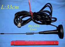 Magnetfußantenne RG-58 C/U Koaxkabel PL Stecker Magnetic base antenna Coax Cable
