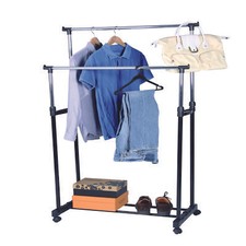 XXL fahrbarer Gardarobenständer Kleiderständer inkl. Schuhablage 86x42x170cm