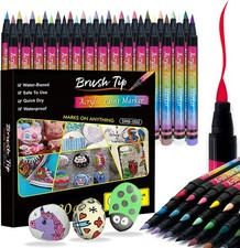 Alkohol wasserfest in 30 Farben - Glasmalstifte Set zum Steine bemalen 1-6mm