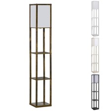 HOMCOM Stehlampe mit Regalen