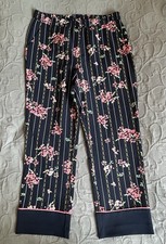 FB fiora blue -NEU o.E. Damen Stoff-Hose Trousers Gr. 44 Dunkelblau Blumenmuster