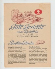 Rezeptheft Dr. Oetker Gute Gerichte ohne Kartoffeln Rezepte Zeichnungen 1946 
