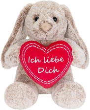 Kuscheltier Hase mit Herz Ich