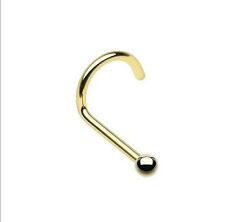  Nasenpiercing Chirurgenstahl 316L vergoldet Kugel 2,0 mm  Nasenstecker Spirale 