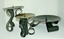 * KERZENSTÄNDER für Stumpenkerzen usw. * 5 Stück * aus Metall * Vintage / Retro*