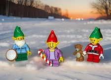 Lego®  3 x Figur Wichtel Elf Zwerg Christmas X-mas  Minifig Weihnachten
