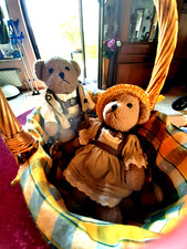 Deco+Tracht+Bären+Paar +Hochwertige Kleidung+60er Jahre+Sammler