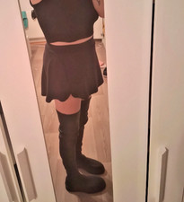 Super hohe Overknee Stiefel Plateau Sohle flach Gr. 41 von Asos