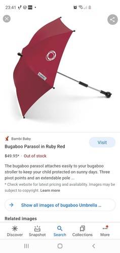 Bugaboo regenschirm rubinrot - regenschirm,