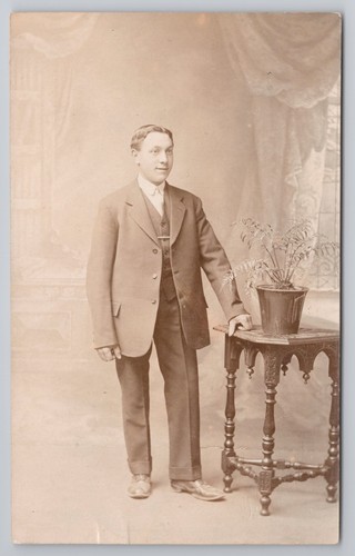 Rppc edwardian man studio - edwardian,