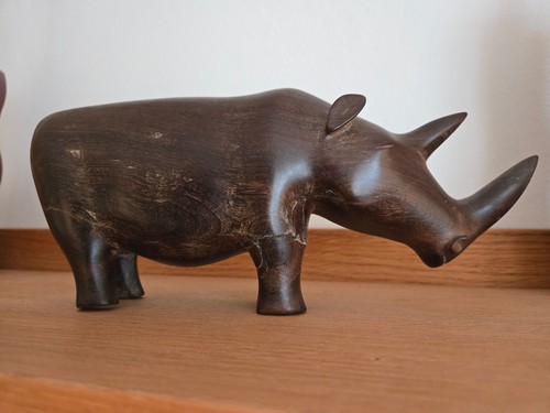 Holzfigur nashorn 27 cm - nashorn,