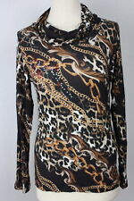 Damen Shirt Tunika Oberteil Leoprint Kettenmuster Glitzer Viskose IMAGINI Gr.40