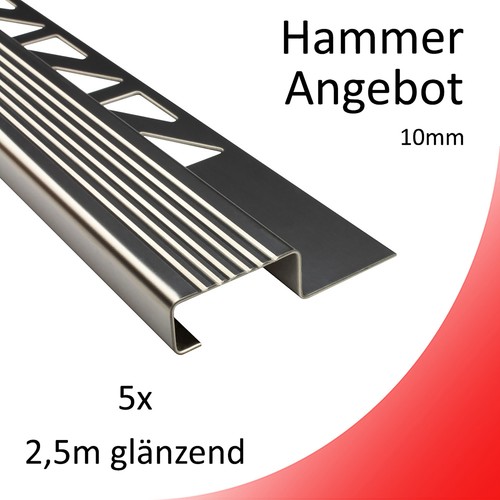 Edelstahl stufenprofil - 5x,