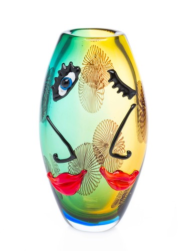 Glasvase tischvase gesicht - glasvase,