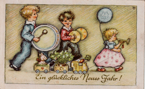 1947 kinder machen musik - ak,