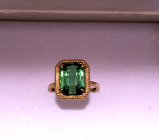 Sehr  Eleganter Grüner  Turmalin Ring von 7, 2 Ct  aus  585 Gold Neu / Gr 53  !!