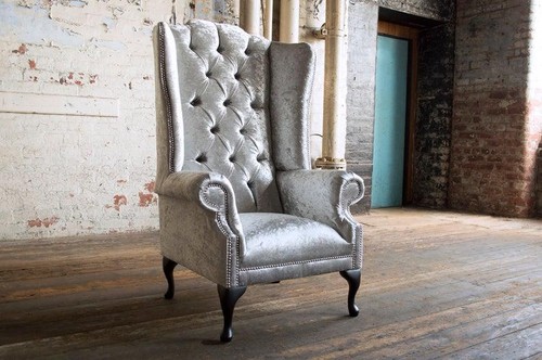 Chesterfield textil sessel - textil, 1