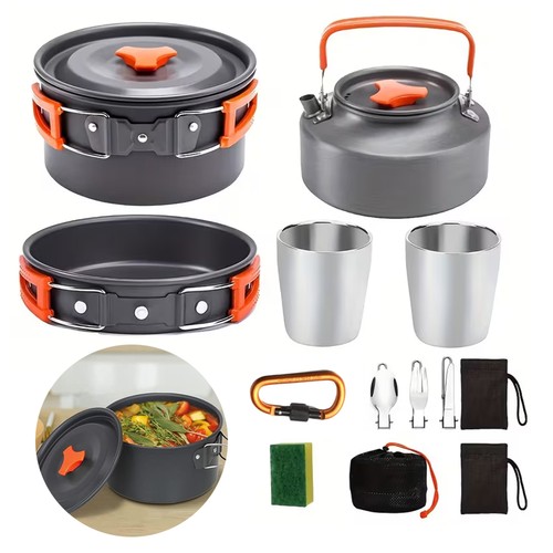 Person camping geschirr - camping,