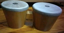 Vintage Traditionelle Bongos  Handtrommel Holz Musikinstrument 