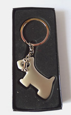 Metall Schlüsselanhänger Hund matt  mit beweglichen  Knochen Taschenanhänger