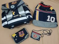 4 Set Ergo Schul Ranzen Rucksack Tornister Soccer Fußball Turnbeutel Mäppchen...