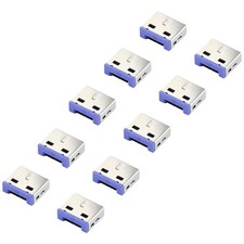Renkforce USB-A Port Schloss RF-4695230 10er Set Silber-Blau   RF-4695230