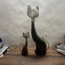 Metall katzen deko - 2x, vintage