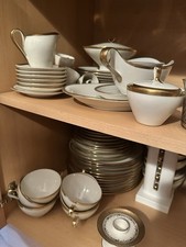 Geschirr Set Goldrand Service Porzellan Teller Und Tassen