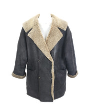 H13) MARC CAIN Herren Winterjacke Parka Gr. 2 Echtes Leder + Fell Schaffell