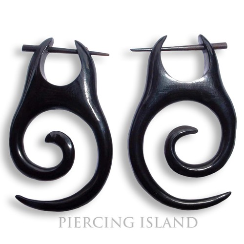 Ohrringe earrings schwarz - schwarz, horn