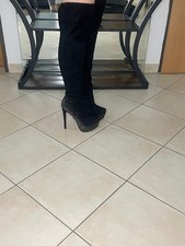 Schwarze high heel overknee - high,