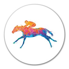 Aufkleber Pferderennen Jockey