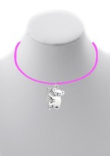 TESH18 Koalabär silberfarben Anhänger an rosa Kordel Halskette