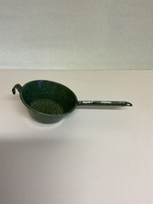 Emaille Sieb Vintage Grau Stielsieb Einhängesieb Kochen Emaile Retro Shabby