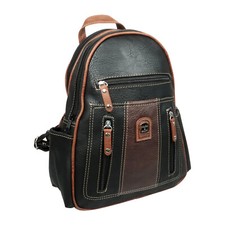 Cityrucksack Damen Rucksack Stadtrucksack kleiner Tagesrucksack Schwarz 2 Fächer