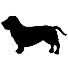 Aufkleber Sticker Hund Basset