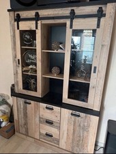 Große Vitrine Schrank Holz