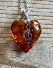 Bernstein Herz Anhänger Note