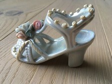 Porzellan Schuh antik Art Deco 12 cm lang Blumen vermutlich Thüringen