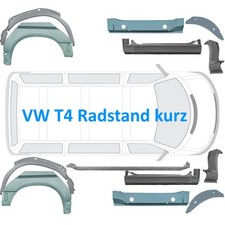 XXL Set Reparaturblech Schweller Kotflügel für VW T4 1990-2003 kurzer Radstand