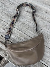 Italienische Ledertasche Umhängetasche Crossbag Gürteltasche Bauchtasche Braun