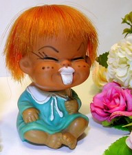 Gummi-Puppe Zunge raus Spardose vintage 60er Moody Cutie Rubber Doll Japan W YSC