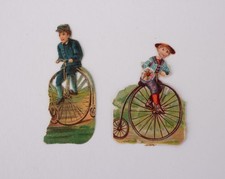 Hochradfahrer Oblatenbilder um 1890