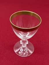 BLEIKRISTALL KRISTALL GLAS BREITER GOLDRAND H/Du 10/6,5cm SÜSSWEINGLAS